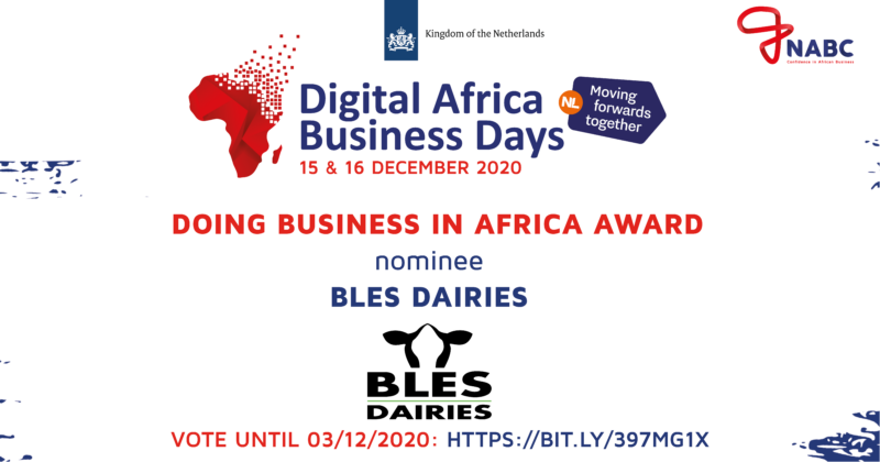 Bles Dairies has been nominated for the Doing Business in Africa Award!